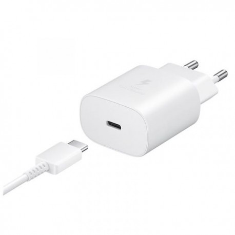 SAMSUNG 25WPD ADAPTER USB–C COM CABO BRANCO