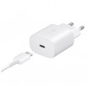 SAMSUNG 25WPD ADAPTER SUPER FAST CHARGING USB–C COM CABO BRANCO